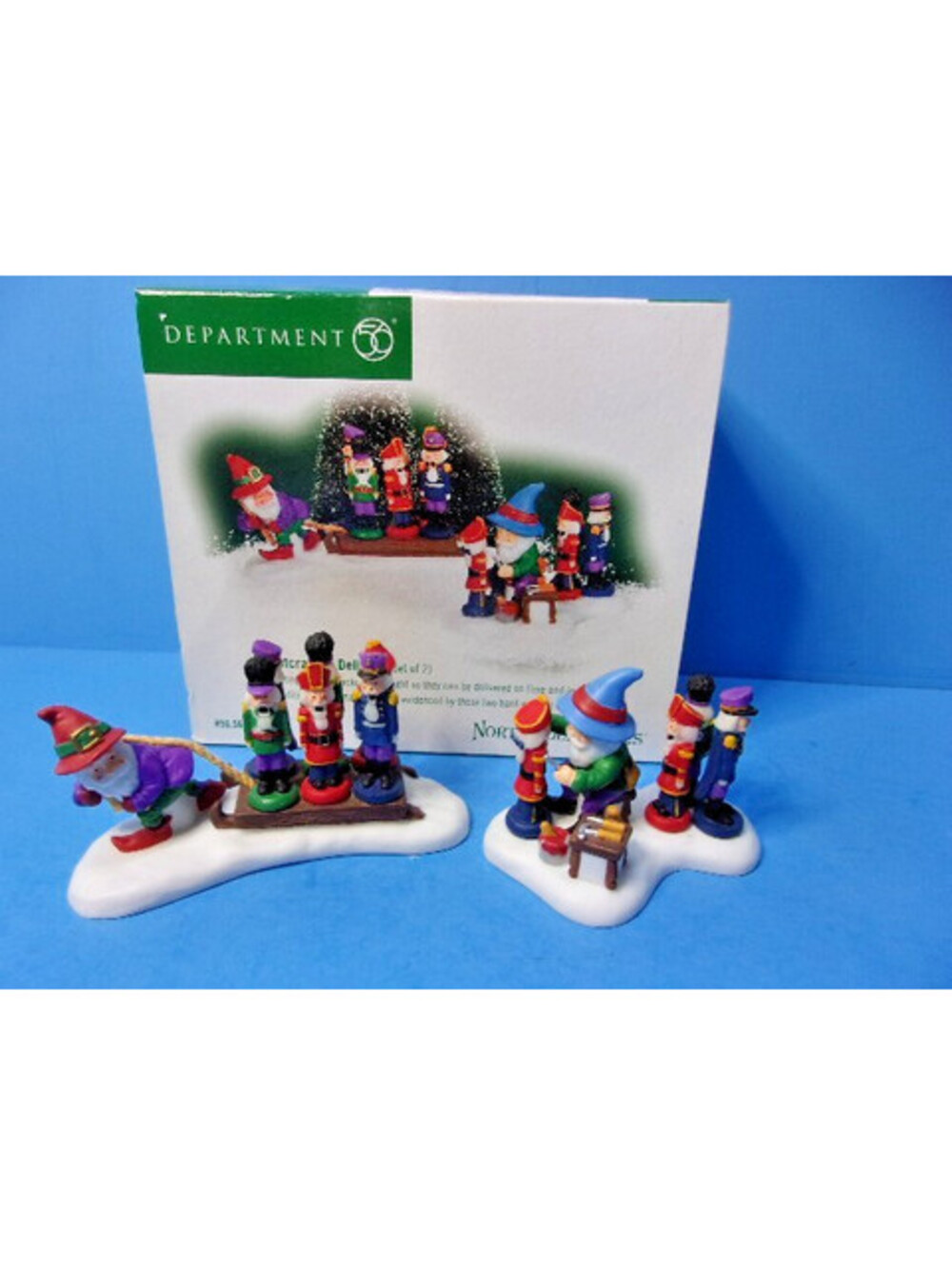 Dept 56 NUTCRACKER DELIVERY #56842 North Pole Village Set of 2 Retired Elves IOB
